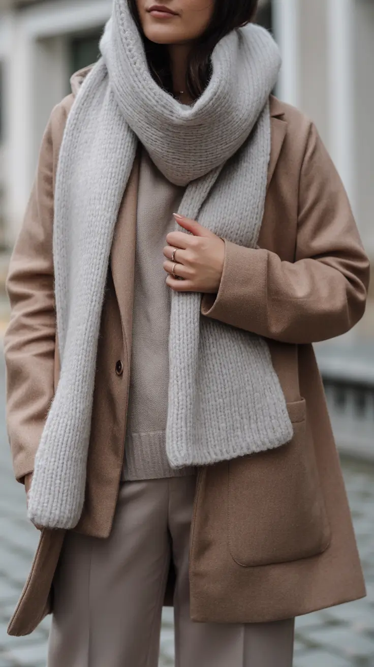 Street style Elegant cold weather outfits 2026 Textural Perfection in Warm Neutrals