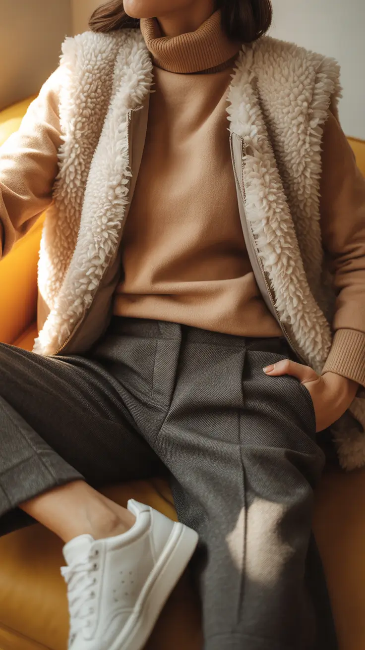 Aesthetic Elegant cold weather outfits 2026 Warm Minimalism with a Sporty Twist