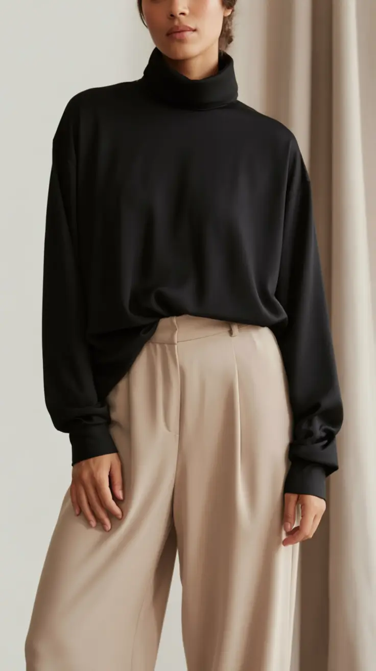 classy soft noir and sand harmony outfit