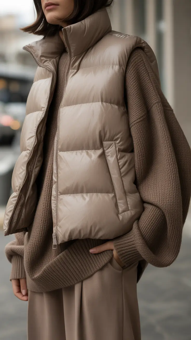 Layers Down Vest and Knit Harmony