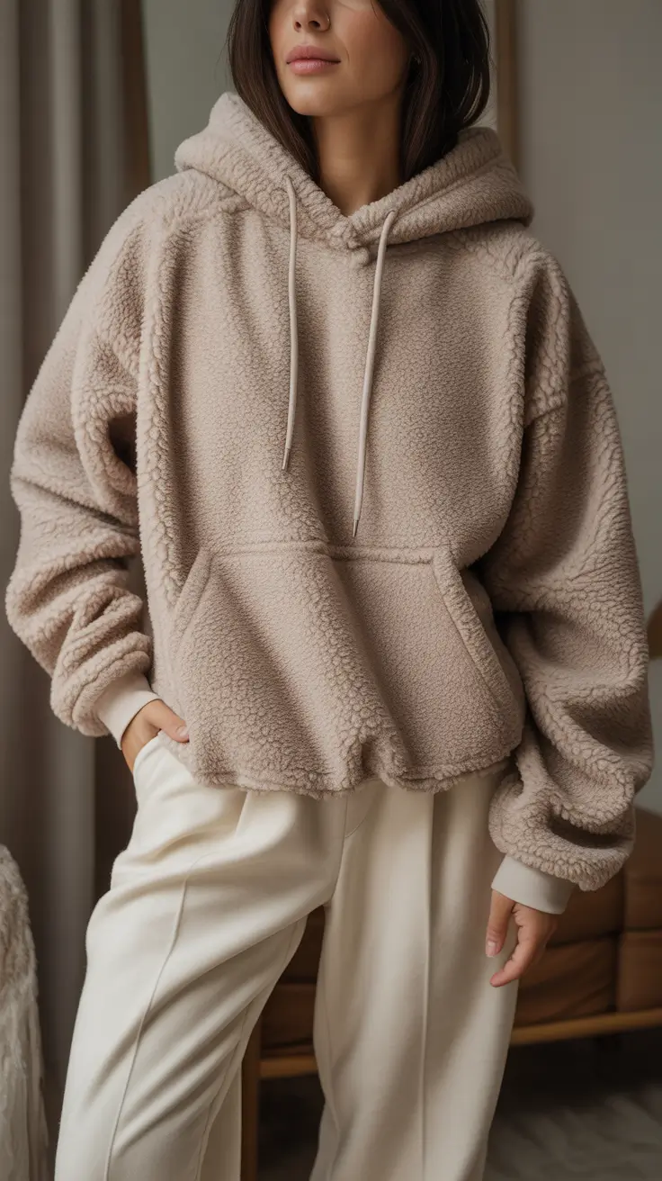 Textures Teddy Hoodie Bliss