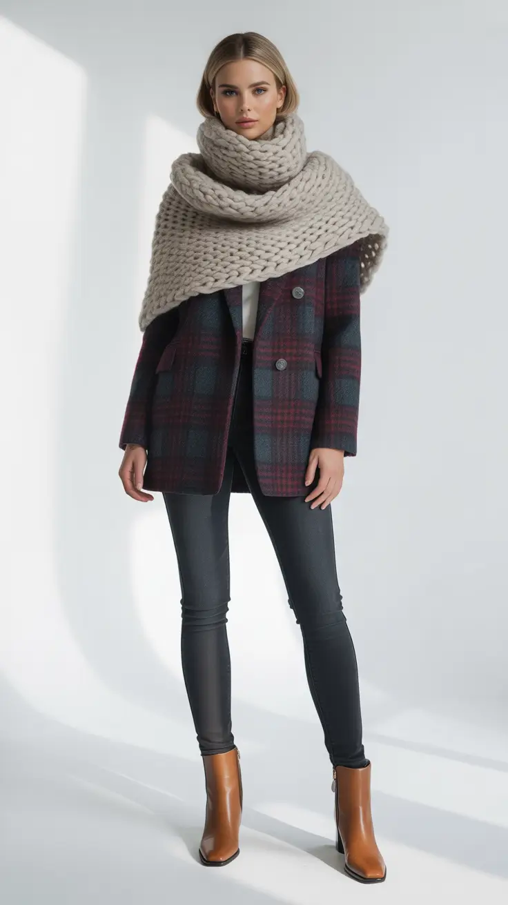 Chunky Scarf and City Plaid Energy