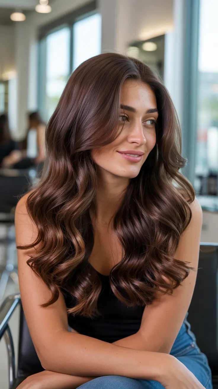 dark brown hair color 2026 Velvet Cocoa Brunette