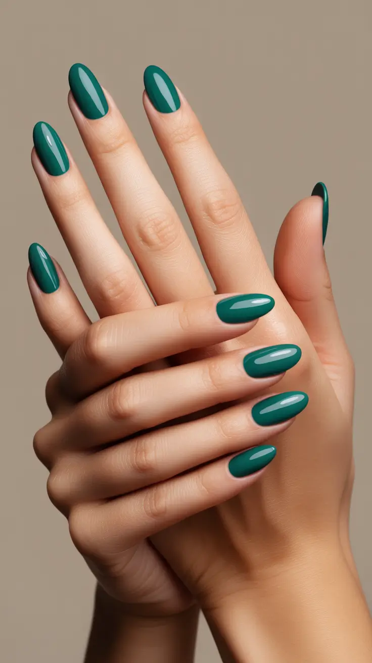 green elegant gel almond shape