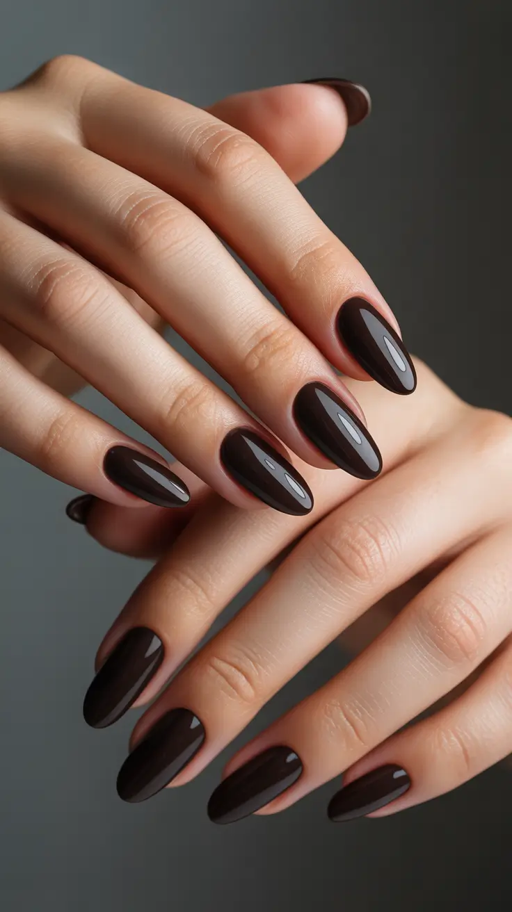 brown elegant gel almond 2025