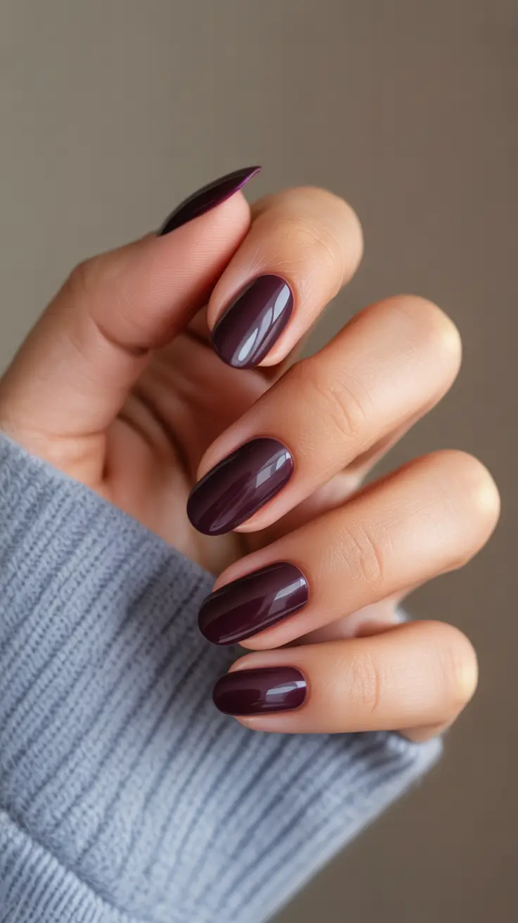 red plum elegant gel short almond 2025