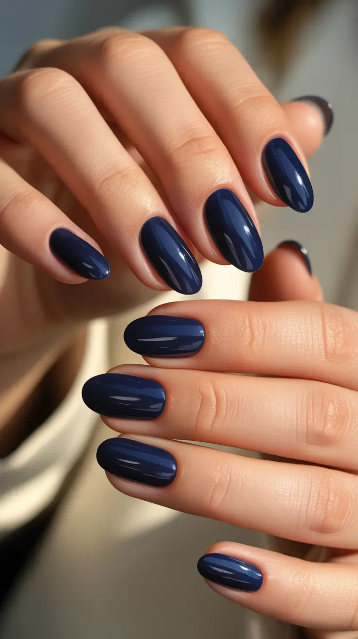 blue gel elegant almond shape