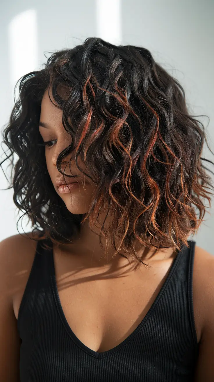 21 Best hair color for brown skin 2026 Chestnut Glow with Red Threads