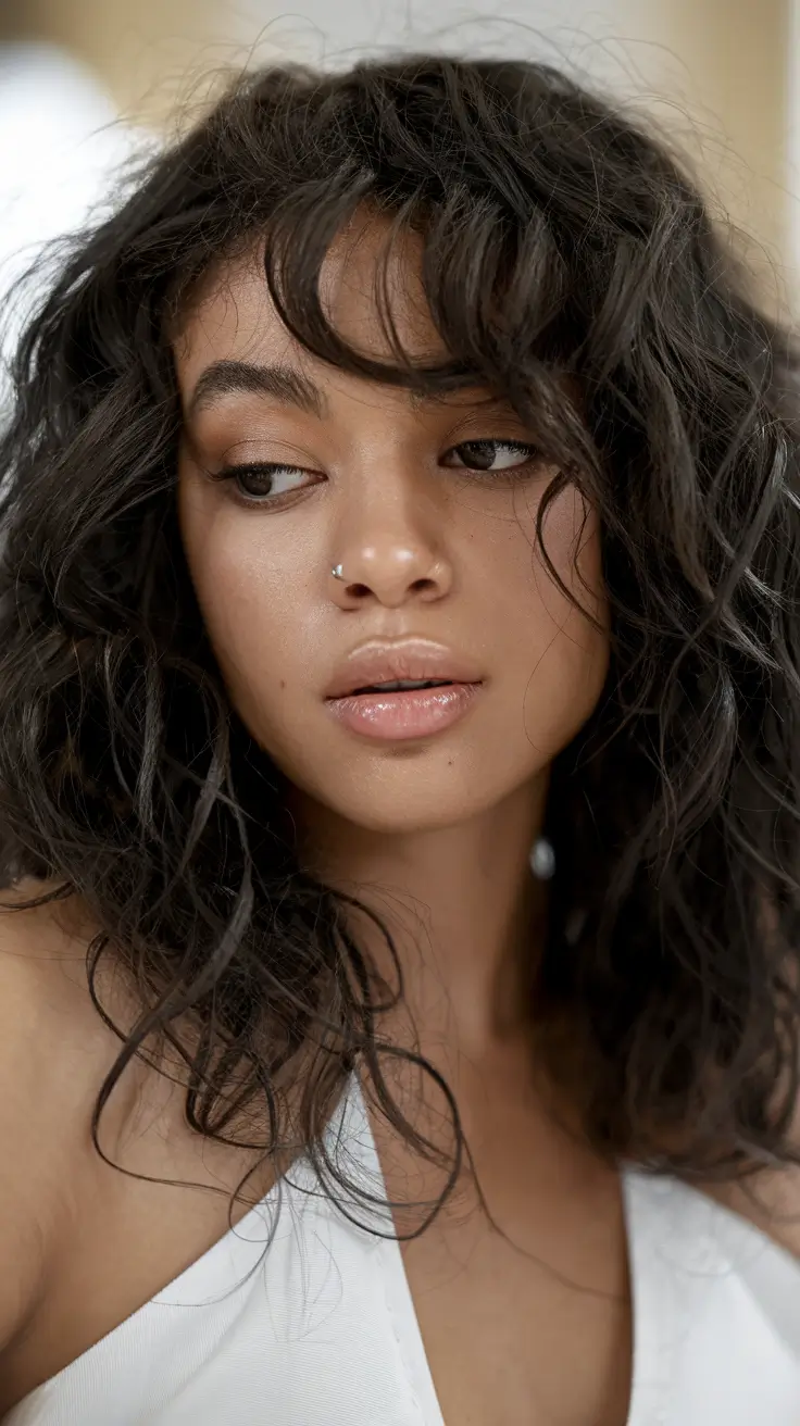 21 Best hair color for brown skin 2026 Soft Charcoal Waves