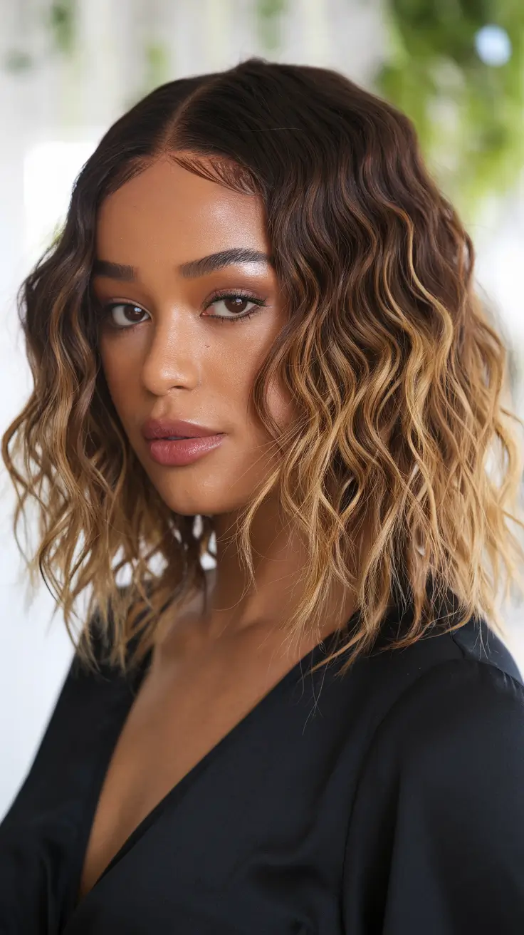 21 Best hair color for brown skin 2026 Honey Ombre Waves