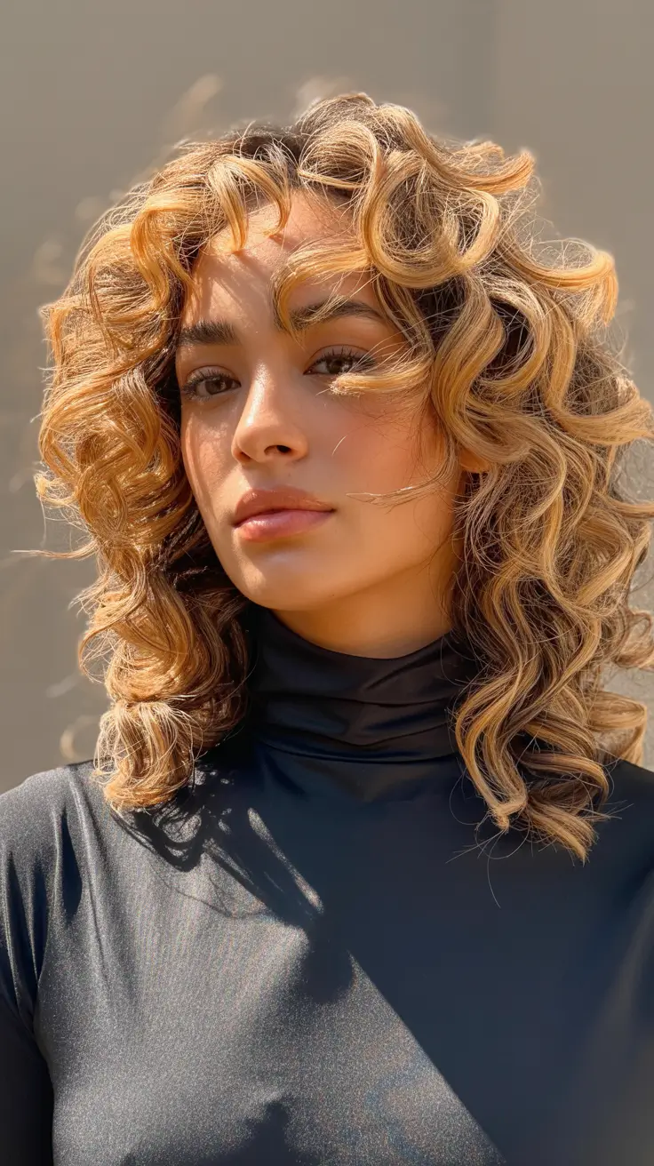 Best hair color for tan skin 2026 Honey-Butter Curls