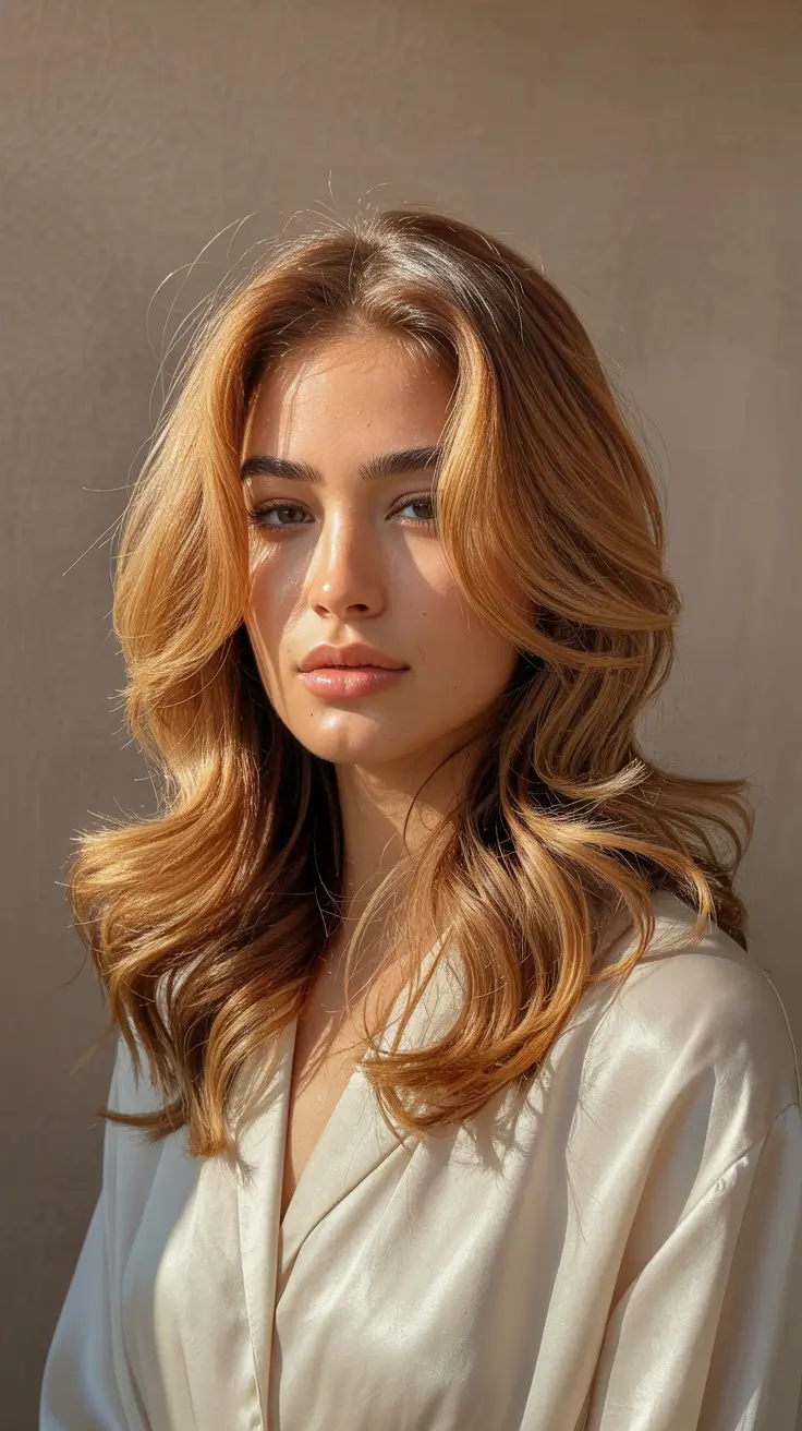 Best hair color for tan skin 2026 Golden Toffee Waves