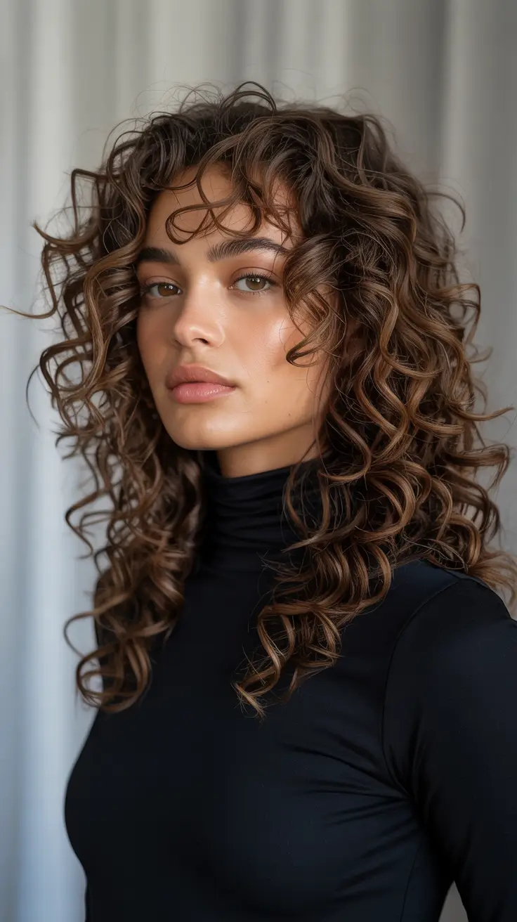 Best hair color for tan skin 2026 Wild Chocolate Curls