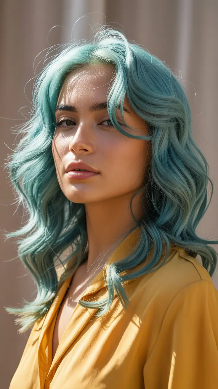 Best hair color for tan skin 2026 Seafoam Elegance