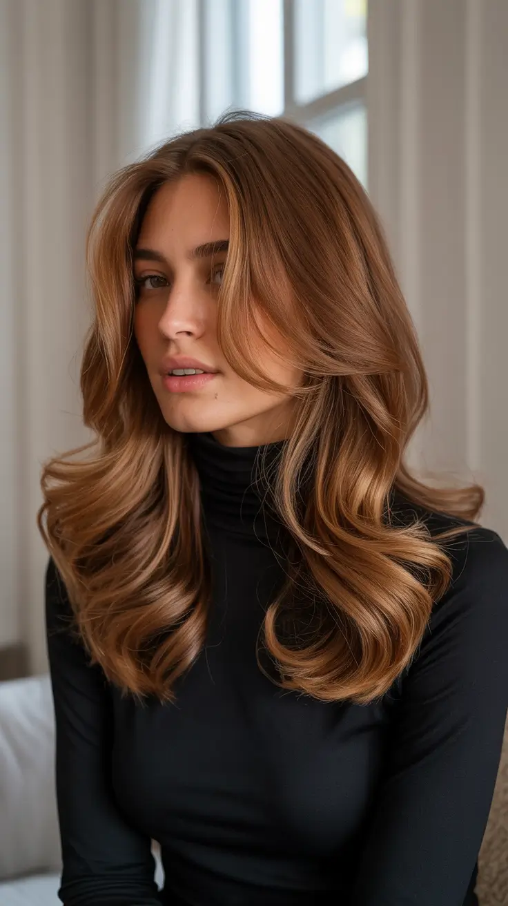 Best hair color for tan skin 2026 Silky Cinnamon Swirl