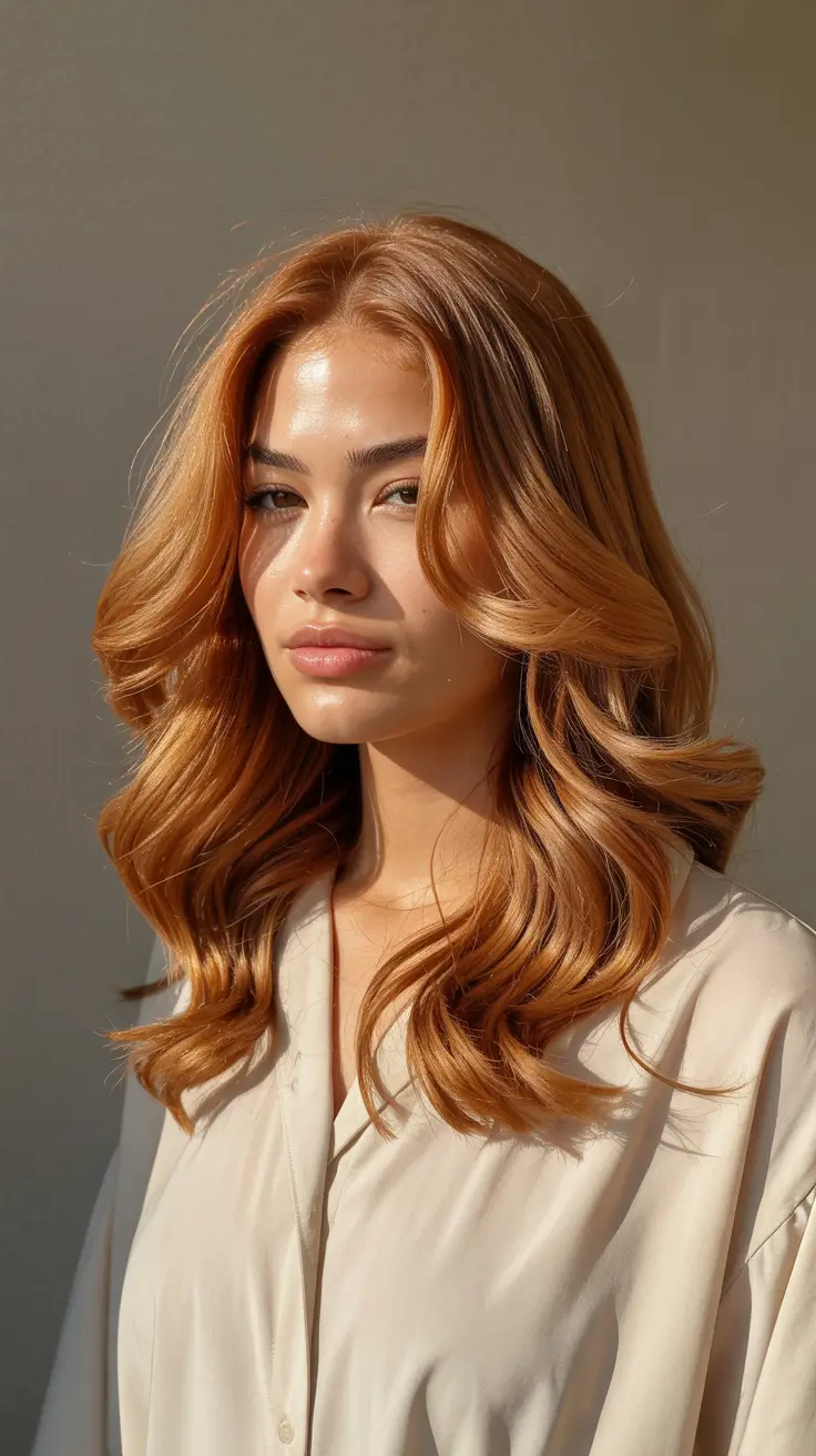 Best hair color for tan skin 2026 Golden Apricot Shine