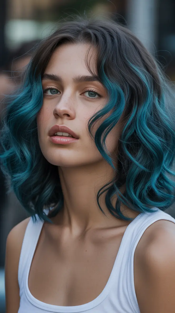 Alternative Midnight Teal Waves