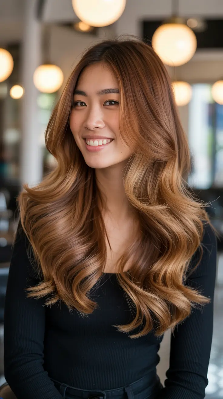 brown Caramel Toffee Balayage