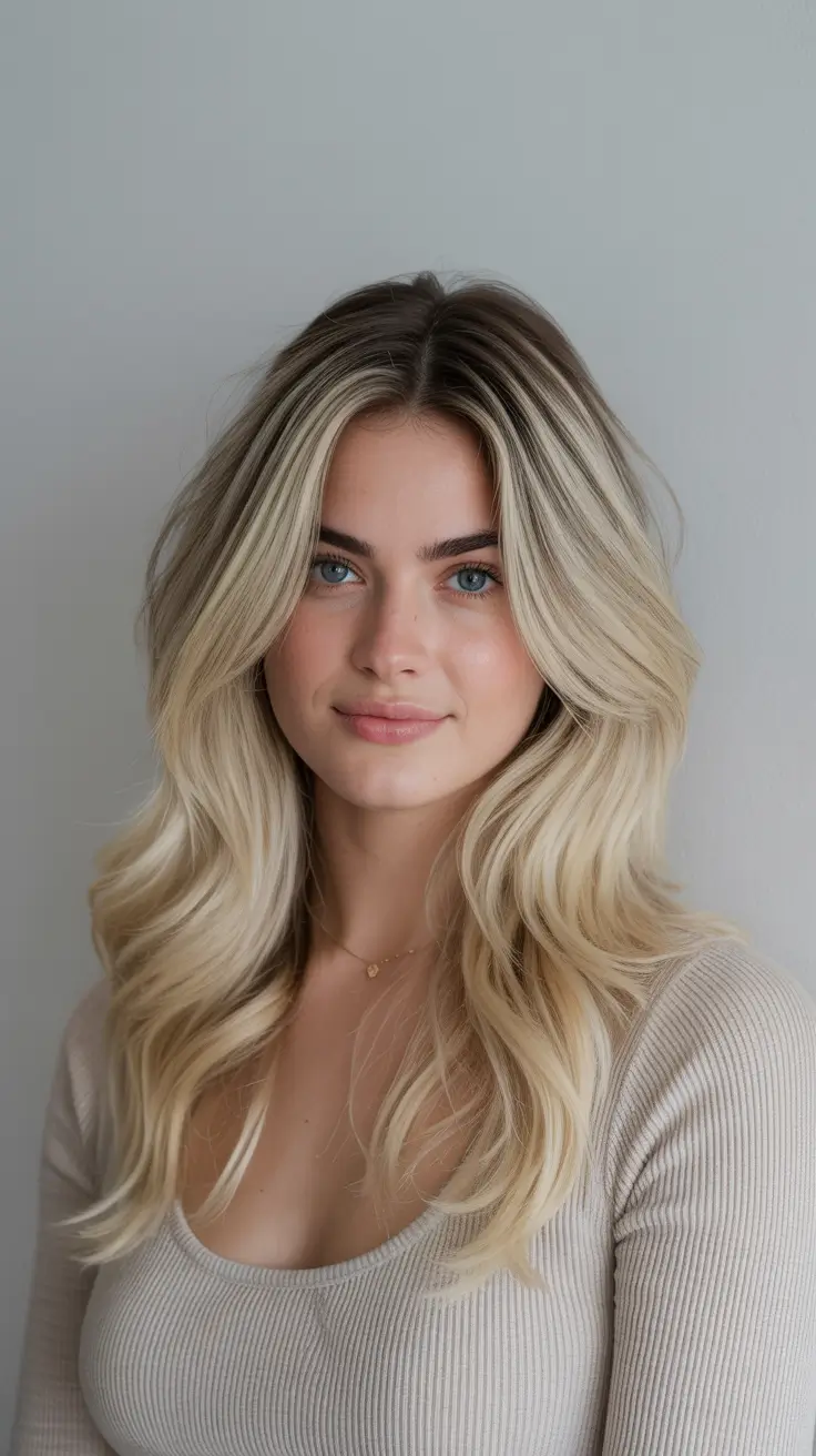 dark brown Soft Rooted Balayage