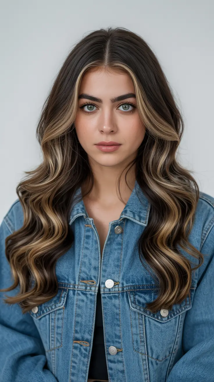 dark brown Dark Espresso with Golden Peekaboo Highlights