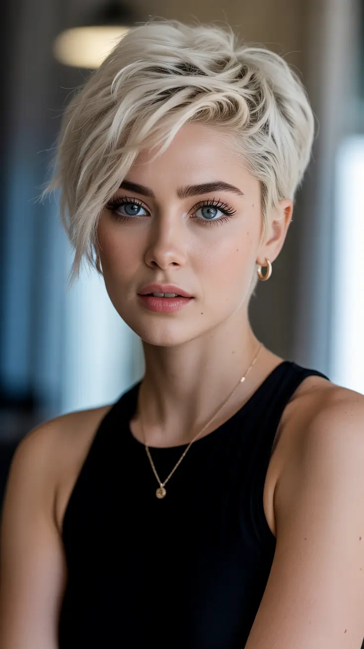 Platinum short hairstyle 2026