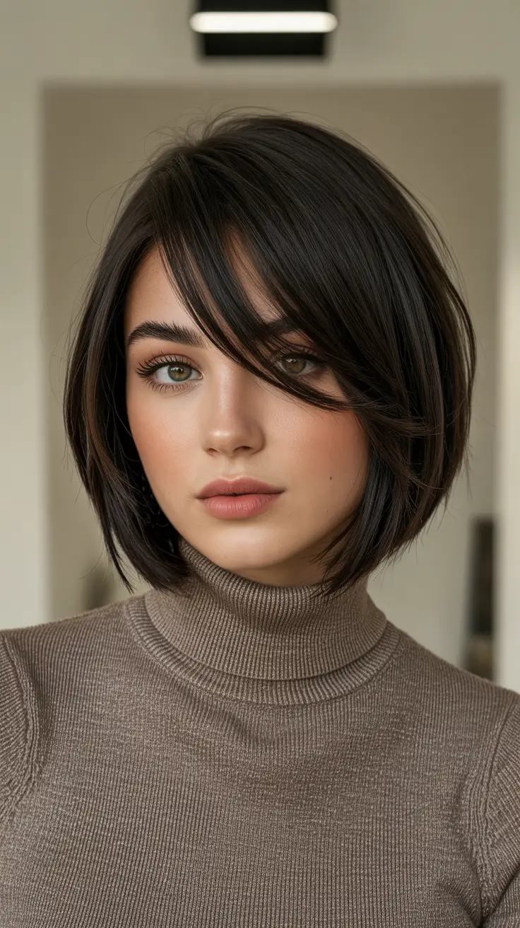 Glossy espresso bob hairstyle 2026