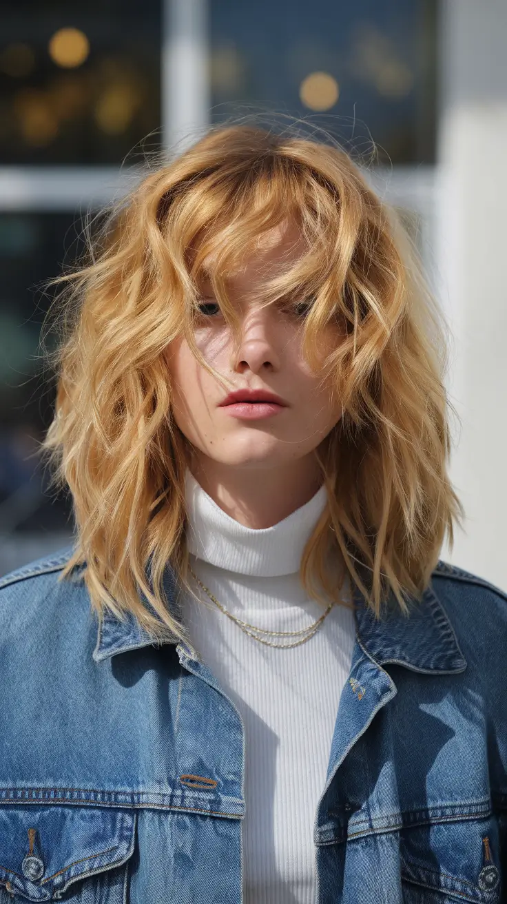 21 Honey blonde hair color 2026 Golden Shag Revival