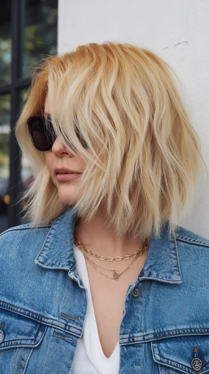 21 Honey blonde hair color 2026 Sunlit Shag Bob