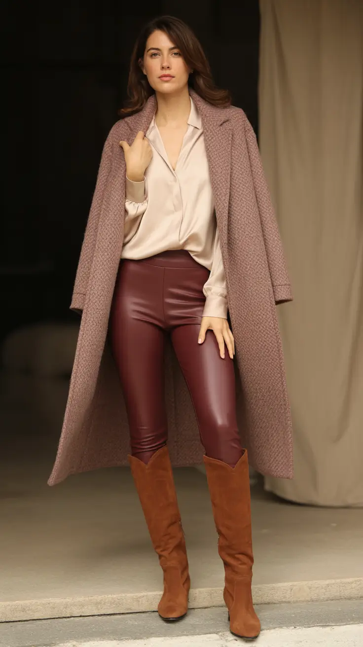 Legging outfit inspiration 2026 Rich Autumn Elegance With Deep Warm Tones