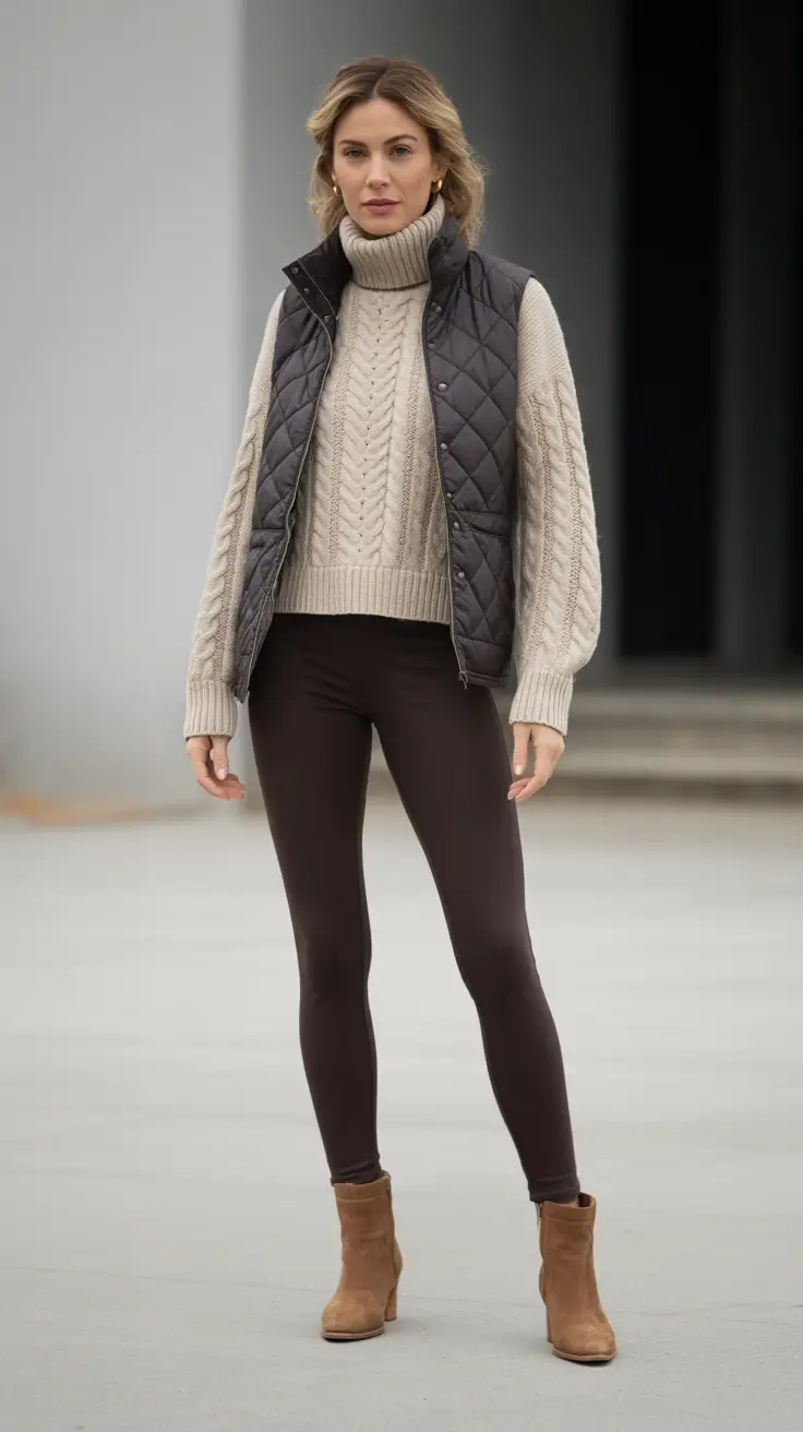 Legging outfit inspiration 2026 - Warm Layers and Deep Autumn Browns