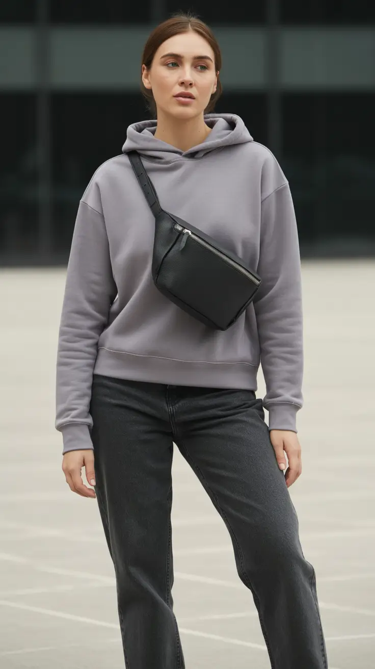Casual Mom Outfit City Ready Hoodie Crossbody