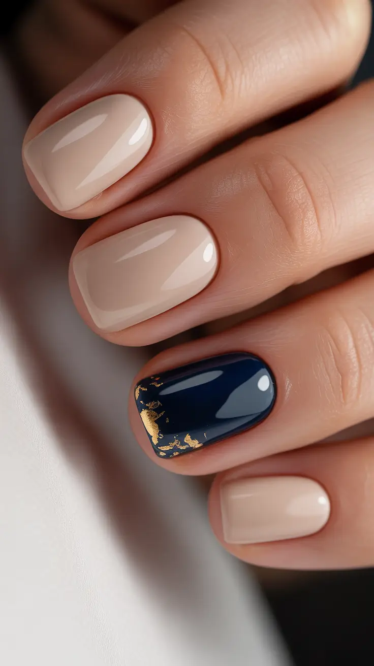 Blue and Gold Nail Art 2025
