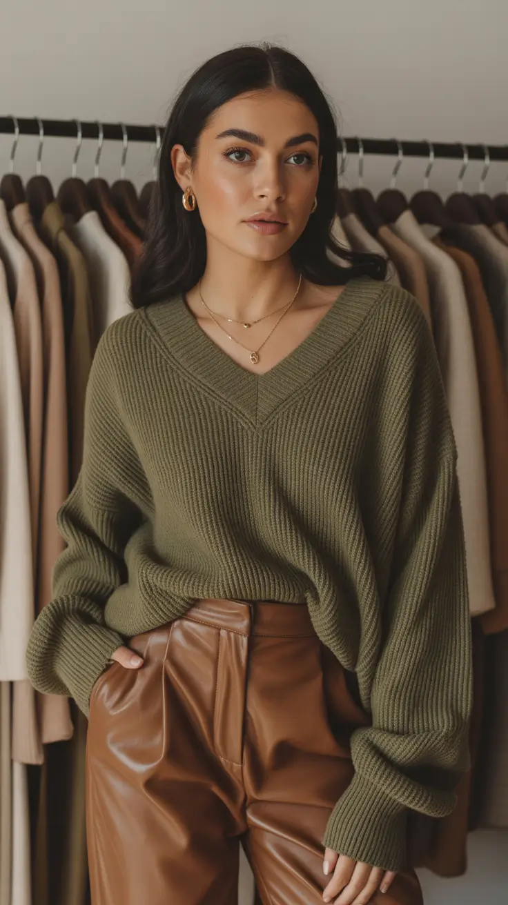 Autumn Earthy Harmony – Olive and Caramel Tones