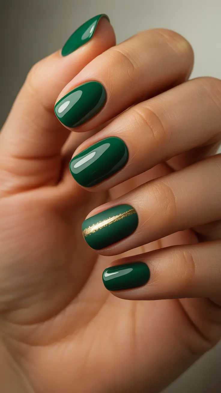 Christmas nail Designs Emerald Elegance