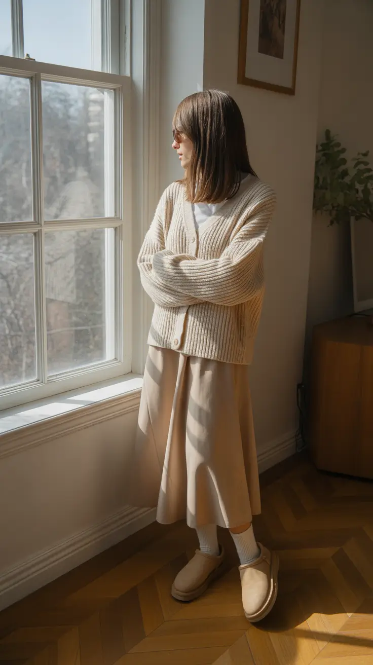 Beige Tazz Low Uggs Morning Light Outfit