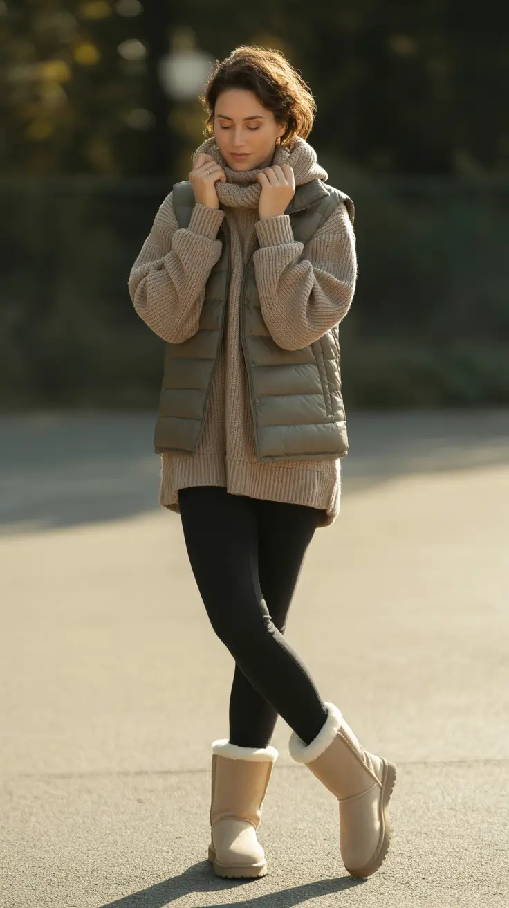 Beige Botas Cozy Look