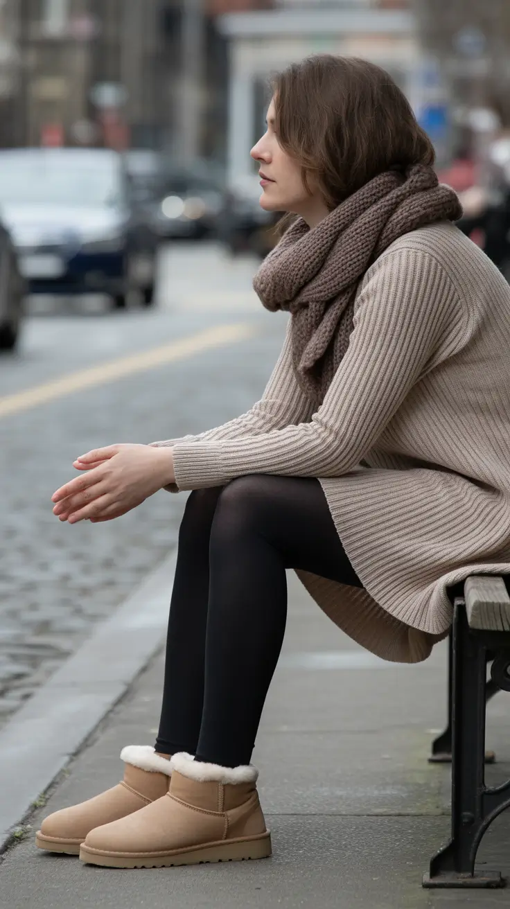 Beige Botas Knit Dress Timeless Elegance
