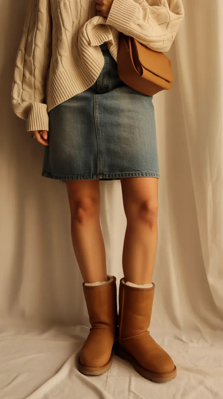 Brown Botas Cozy Chic Denim