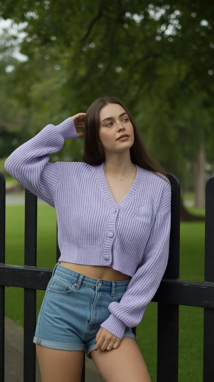 Street styles Lavender Cardigan Mood