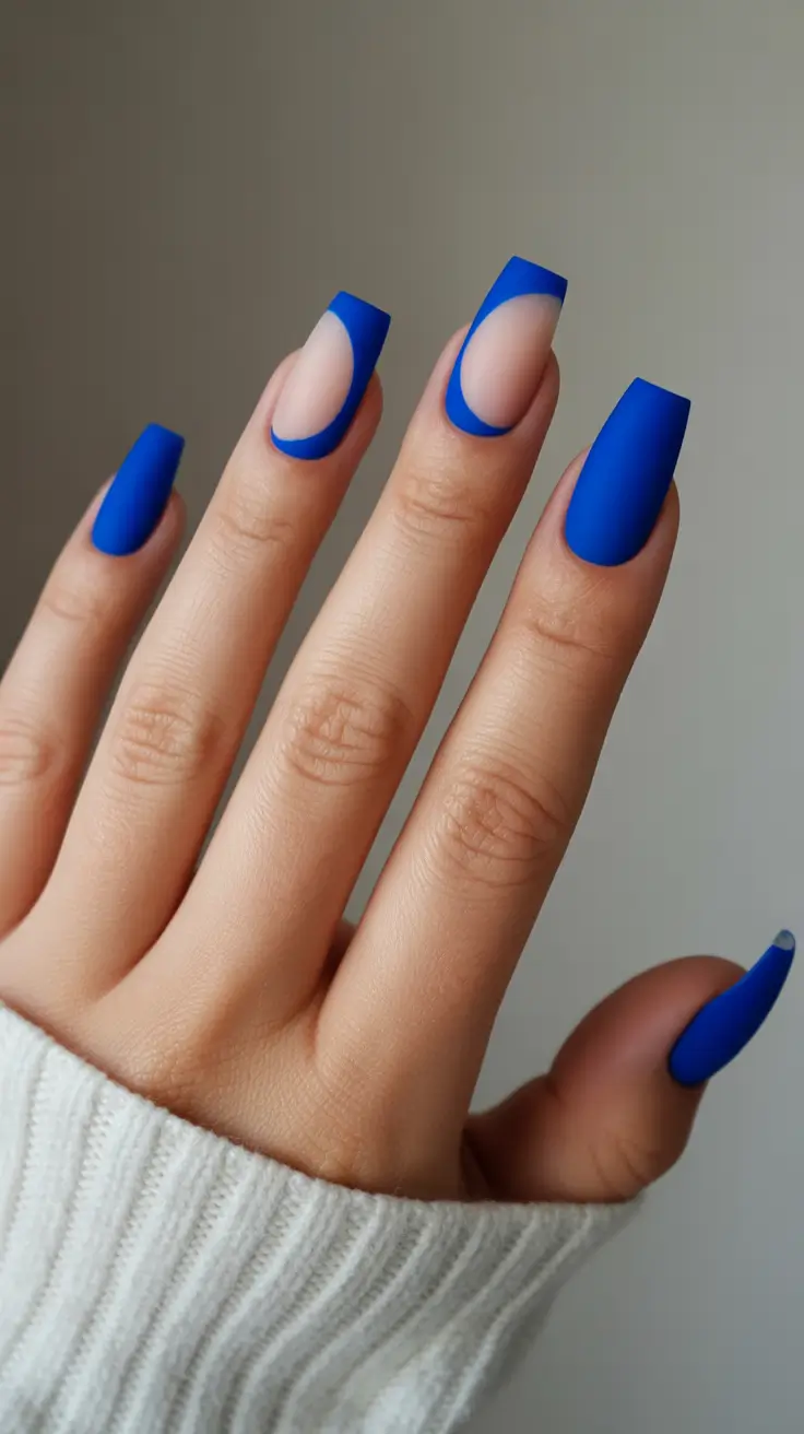 acrylic-nails-2026-Matte-Cobalt-Negative-Space