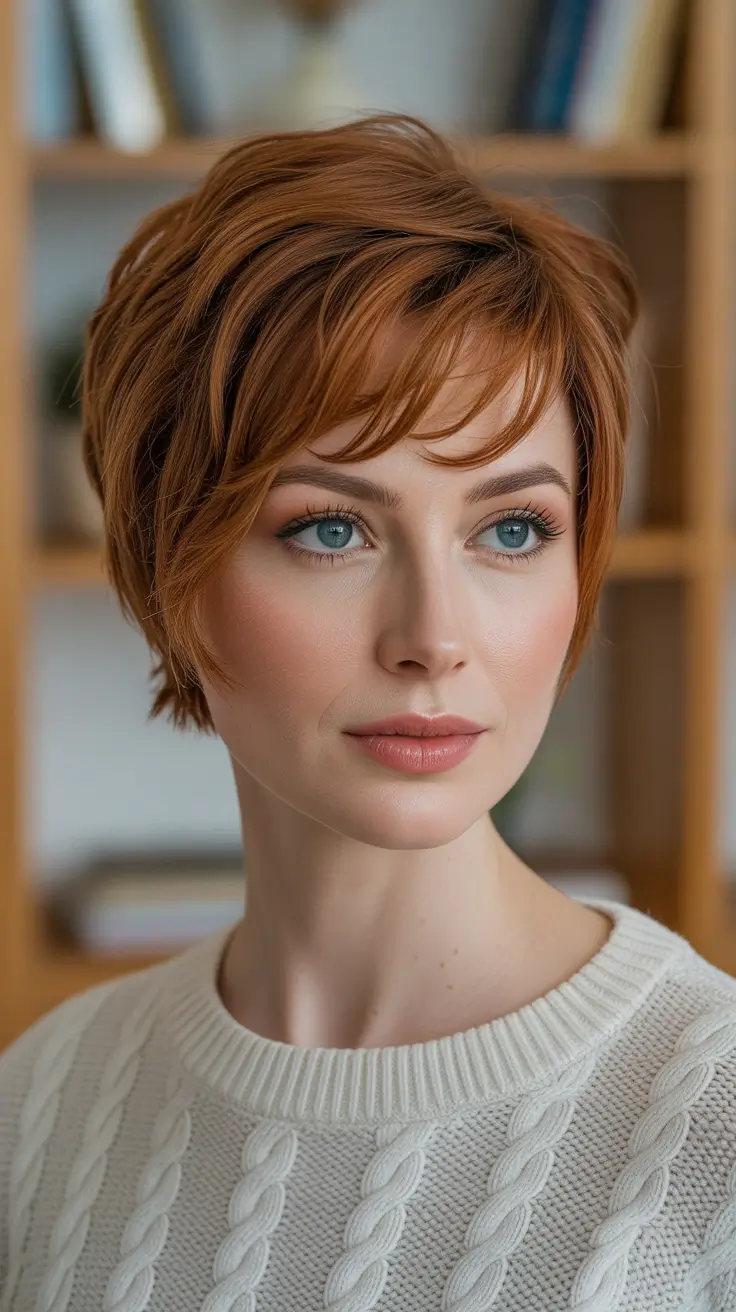 Asymmetrical Pixie Soft Copper Revival