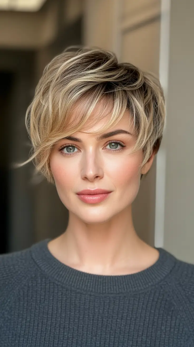 Asymmetrical Pixie Golden Layered