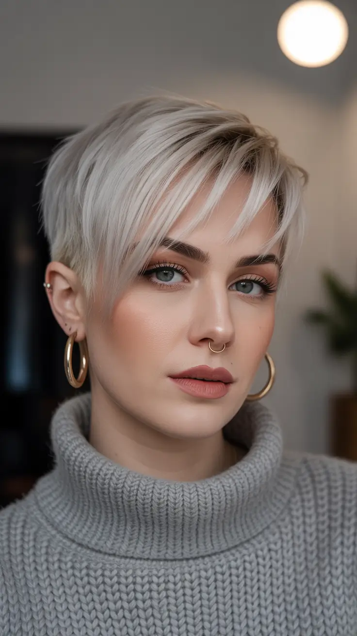 Asymmetrical Pixie Frosted Edge