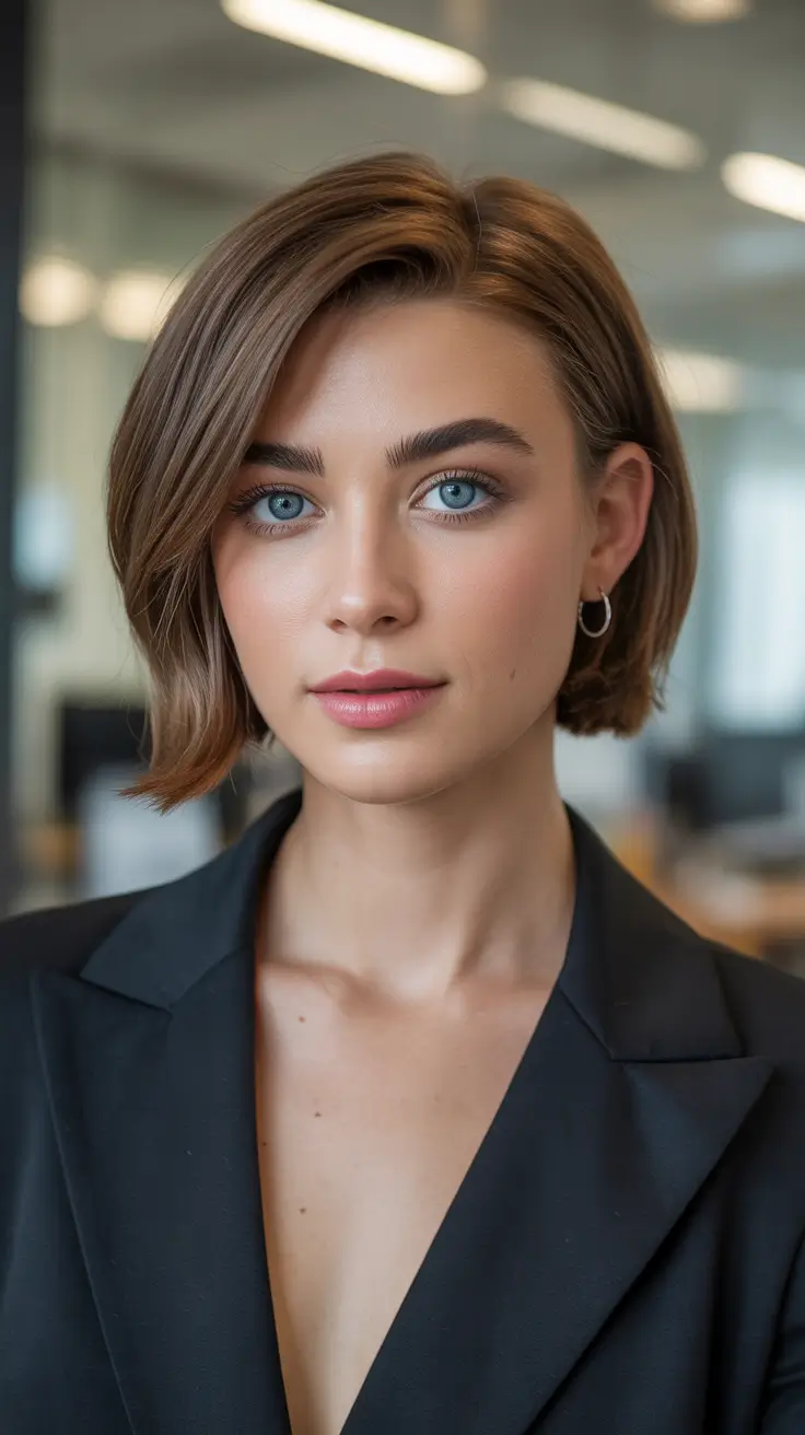 Bob haircut inspiration 2026 Refined Minimalist Bob With Side Part