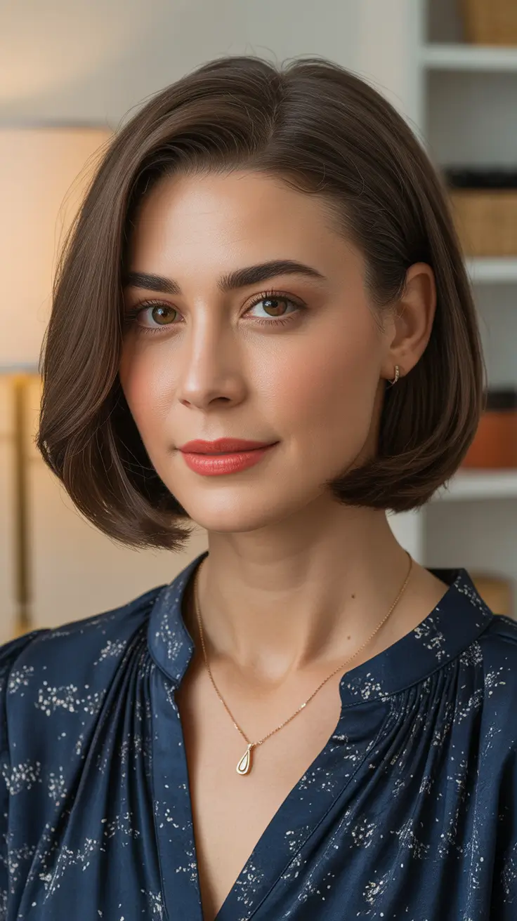bob-hairstyles-2026-Softly-Angled-Brunette-Bob-With-Delicate-Volume