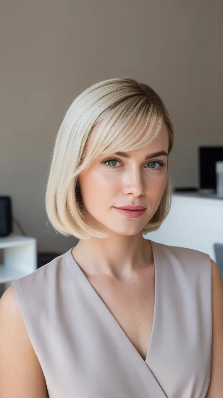 bob-hairstyles-2026-Classic-Blonde-Bob-With-Soft-Fringe