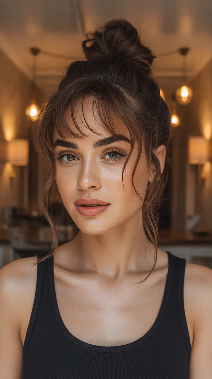 Textured Top Knot Wispy Fringe 15