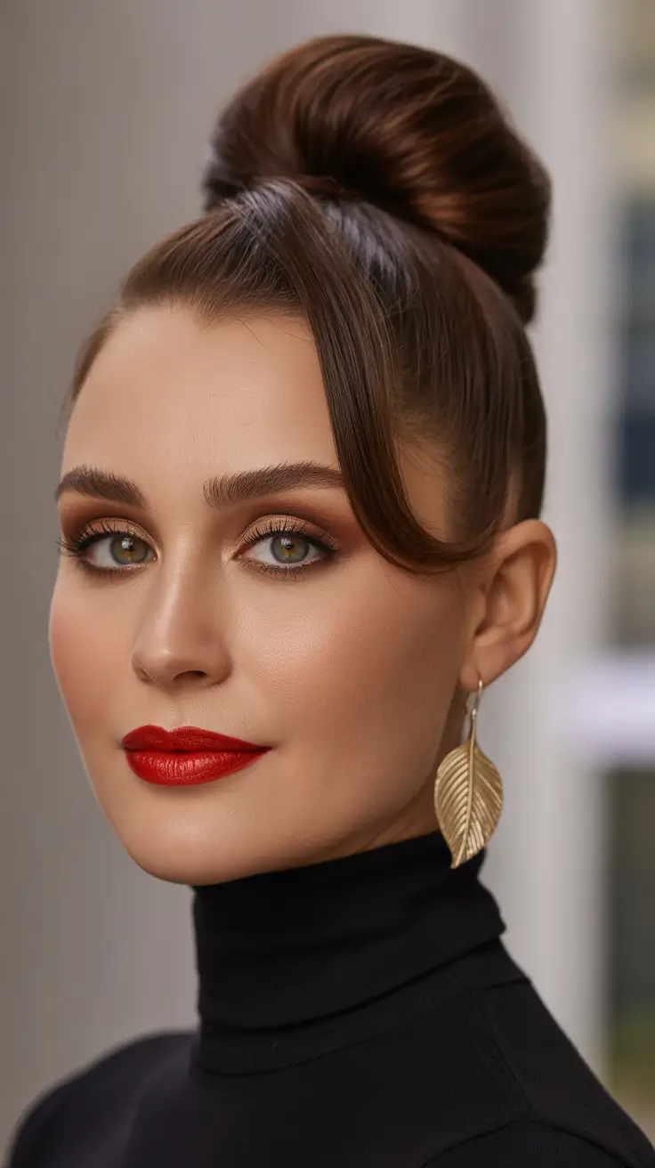 Sleek High Bun Bold Face Curl 18