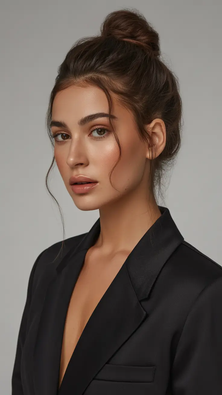 Soft Textured Bun With Face Hugging Strands 20