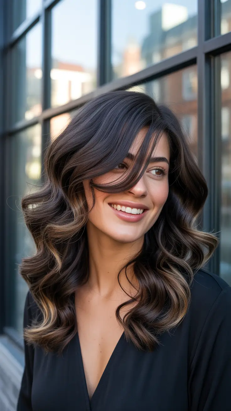 Butterfly haircut inspiration 2026 Deep Brunette Glamour